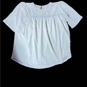 Zenana Swiss Dot Bib Collar Blouse